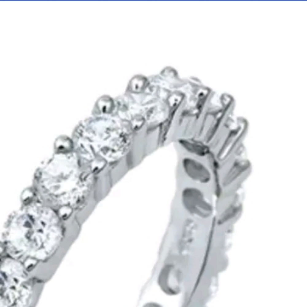 4.2 TCW 3 mm Round Cut CZ Stackable Eternity Band - Picture 2 of 5